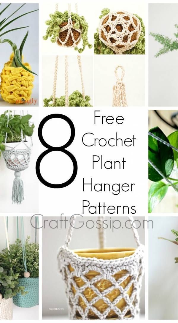 Free Patterns-  Crochet Plant Hangers -   9 plants Hanging crochet ideas