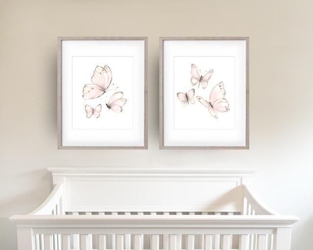 Blush Pink Butterfly Baby Wall Decor -   9 room decor Pink blushes ideas