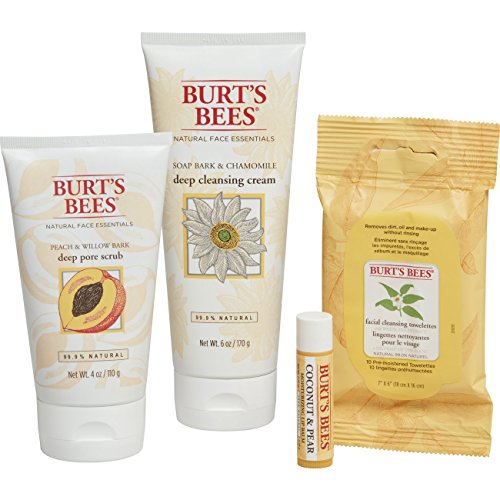 Burt's Bees Face Essentials Gift Set, 4 Skin Care Products - Cleansing Towelettes, Deep Cleansing Cream, Deep Pore Scrub and Lip Balm | Shop For Trendy | Online Trendy Shop -   9 skin care Organic shops ideas