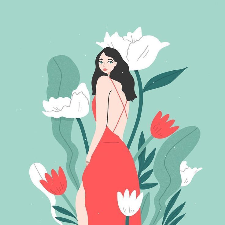 10 girl plants Illustration ideas