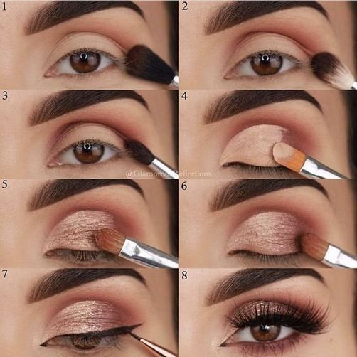 21 Simple Step Makeup Tutorials for Brown Eyes - Fashionable -   10 makeup Morenas step by step ideas