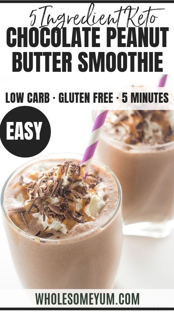 Healthy Chocolate Peanut Butter Low Carb Smoothie Recipe -   12 fitness Lifestyle peanut butter ideas