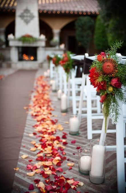 65+ Ideas For Wedding Ceremony Candles Church Rose Petals -   12 wedding Church fall ideas