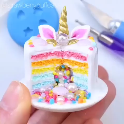 Miniature Unicorn Surprise Cake -   13 cake Art polymer clay ideas