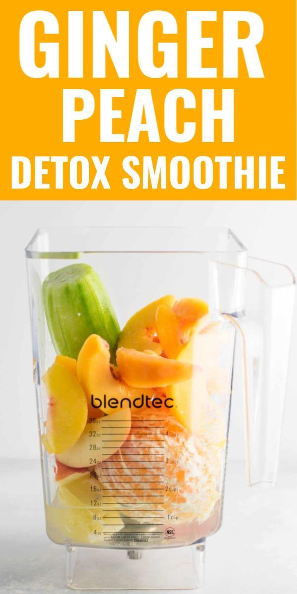 Ginger Peach Detox Smoothie Recipe - with cucumber and lemon -   13 diet Smoothie lemon ideas