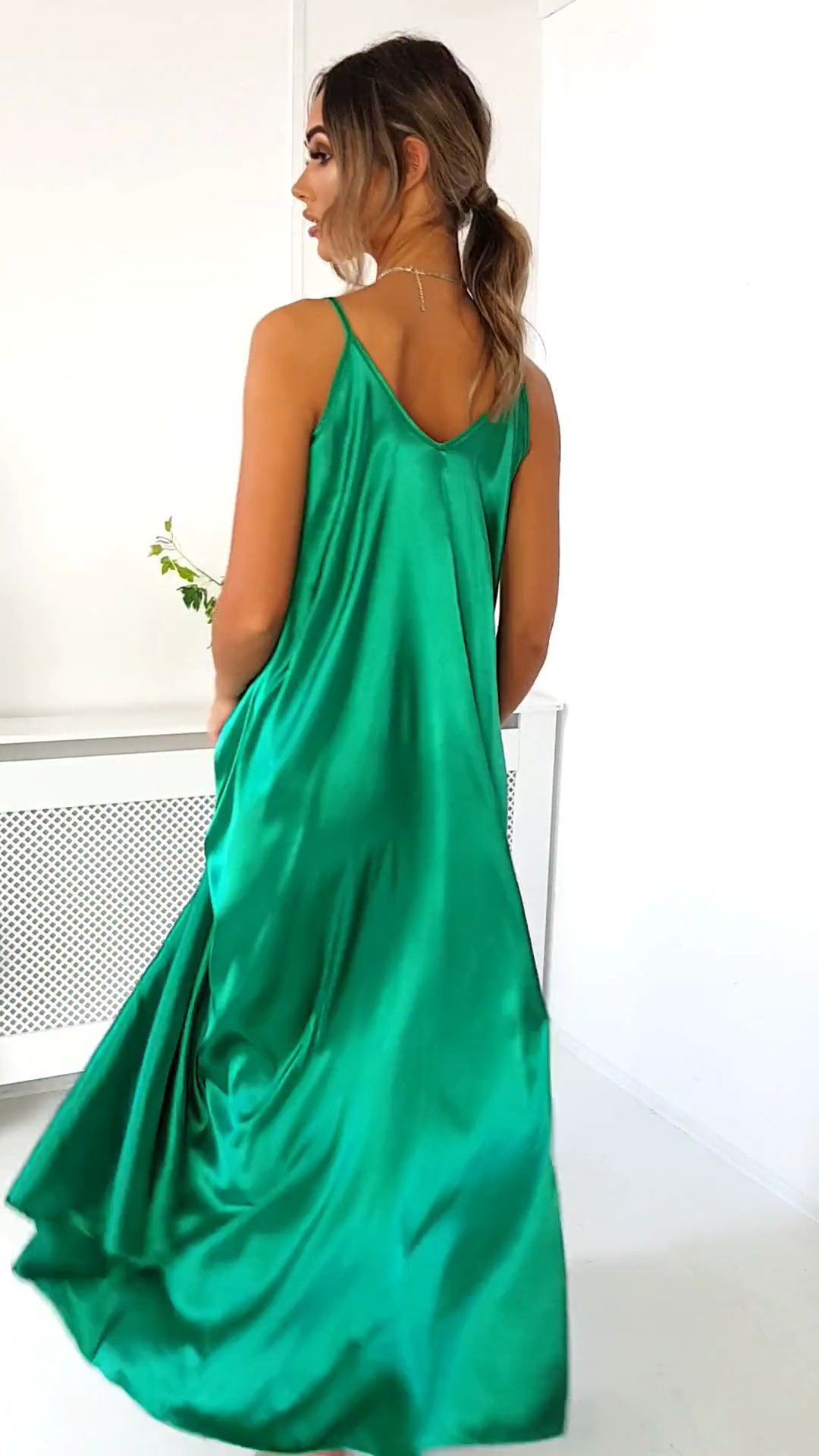 Tiffany Satin Maxi Slip Dress in Green -   13 dress Coctel vestidos ideas