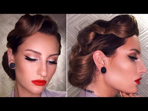 50's INSPIRED VINTAGE UPDO HAIRSTYLE TUTORIAL -   14 hairstyles Tutorial waves ideas