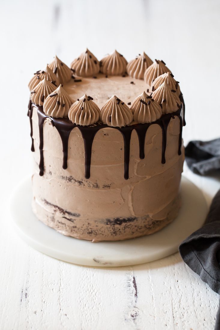Triple Chocolate Fudge Cake with Milk Chocolate Cloud Frosting — Style Sweet -   15 cake Chocolate drip ideas