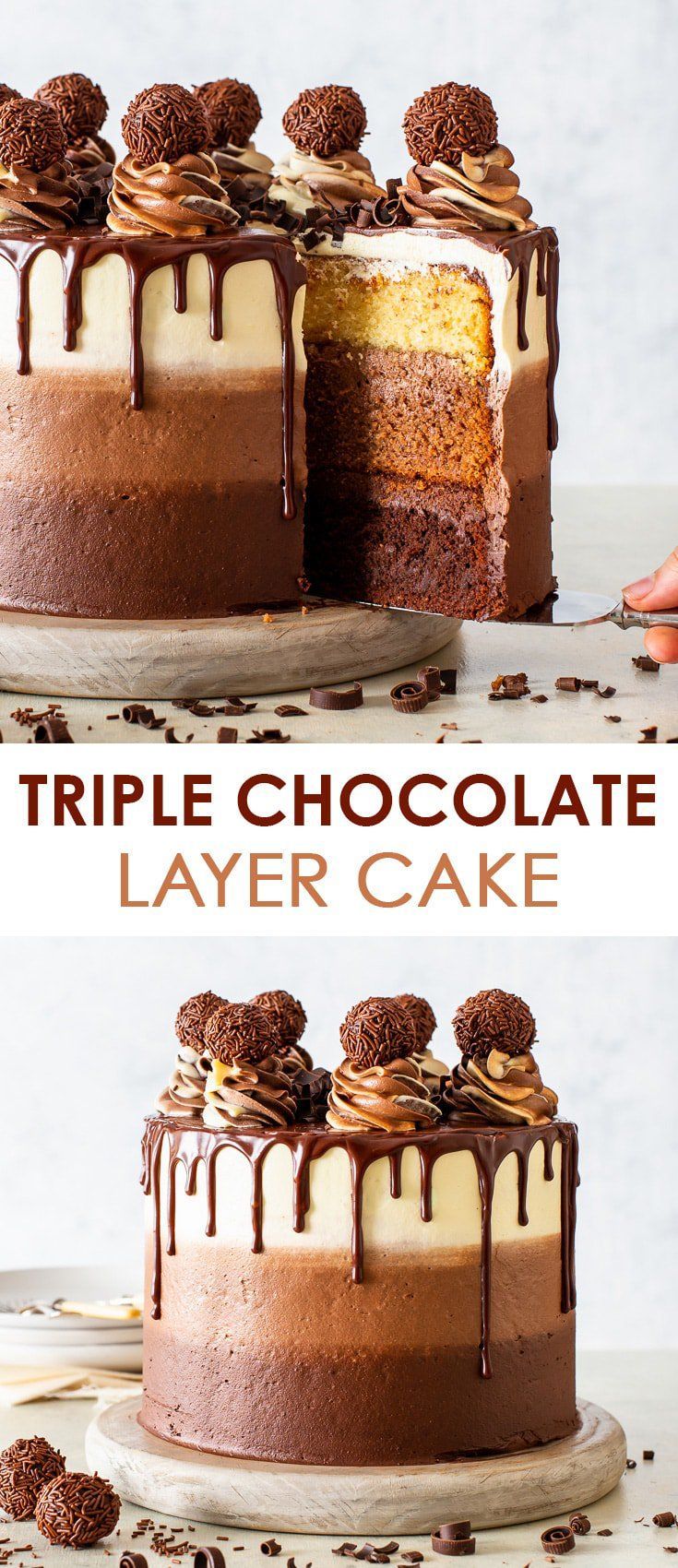 The Most Epic Triple Chocolate Cake - The Loopy Whisk -   15 cake Chocolate drip ideas