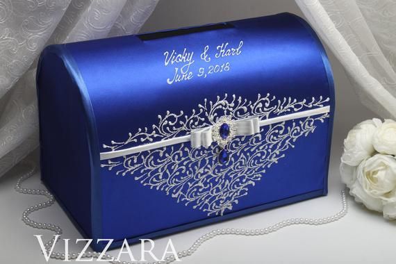 Wedding card box Royal blue and silver wedding Card box wedding Royal blue wedding ideas Royal blue and silver wedding ideas -   15 cake Wedding royal ideas