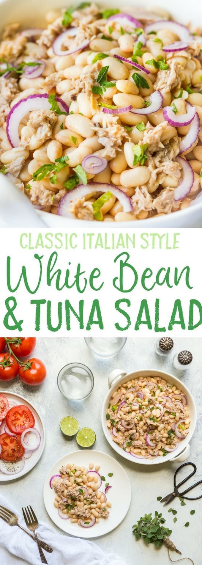 Tuna White Bean Salad with Red Wine Vinaigrette -   15 healthy recipes Tuna white beans ideas