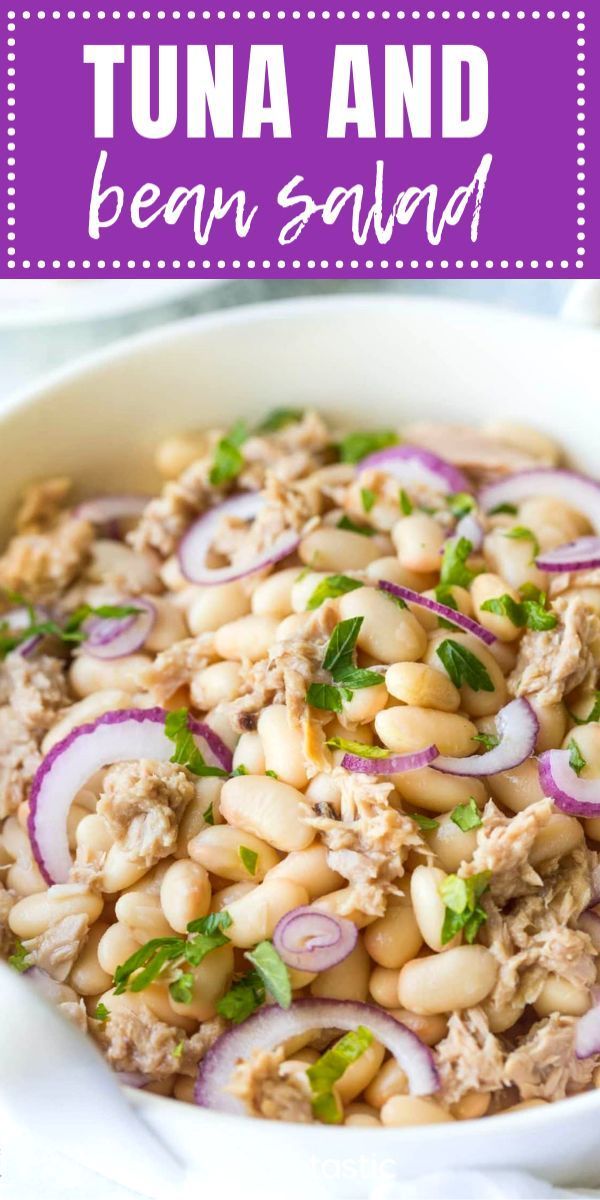 Tuna White Bean Salad with Red Wine Vinaigrette -   15 healthy recipes Tuna white beans ideas