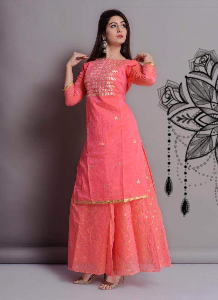 Chanderi Long Top and Skirt -   16 dress Indian party wear ideas