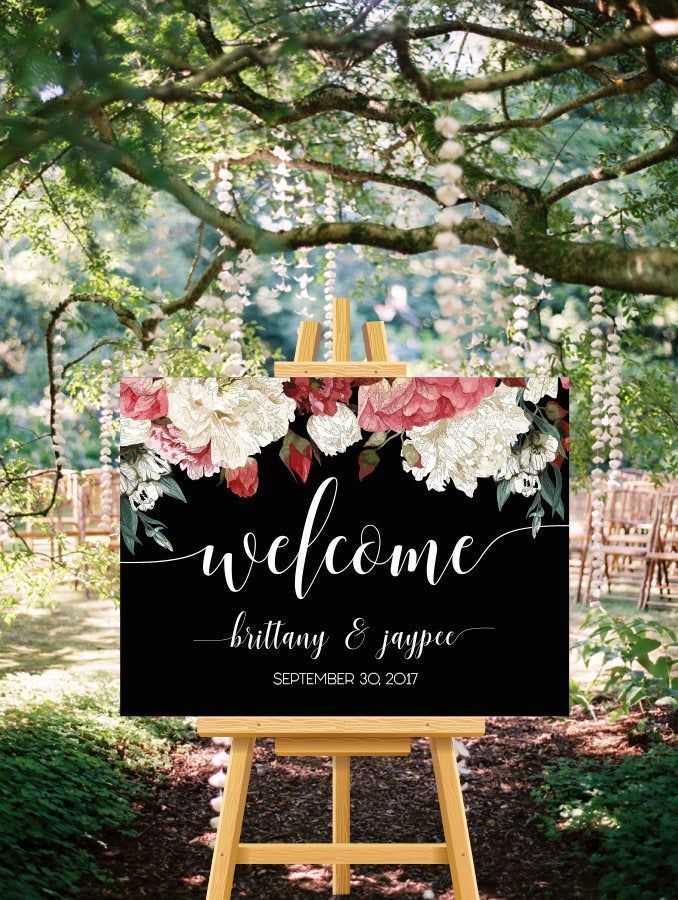 Printable Welcome Wedding Sign,Floral Watercolor, Rustic Welcome Sign, Welcome to Our Wedding Signs, Wedding Printable, Wedding Decor #MF005 -   16 wedding Signs floral ideas