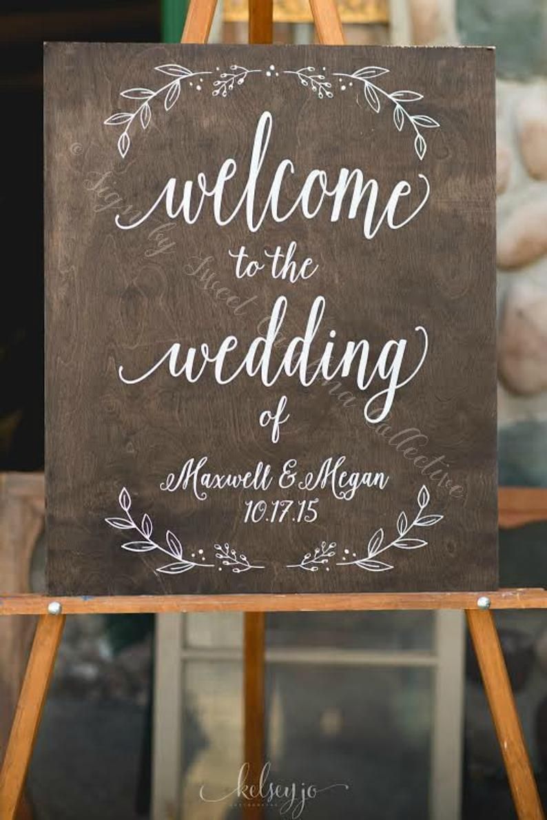 Welcome to Our Beginning Wedding Welcome Sign | Rustic Wedding Welcome Signage | Welcome Sign for Wedding | Wooden Wedding Signs - WS-167 -   16 wedding Signs floral ideas