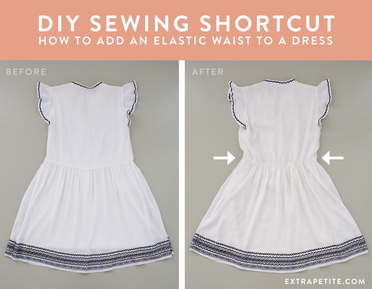 DIY sewing adding an elastic waistband tutorial -   17 DIY Clothes Dress elastic waist ideas