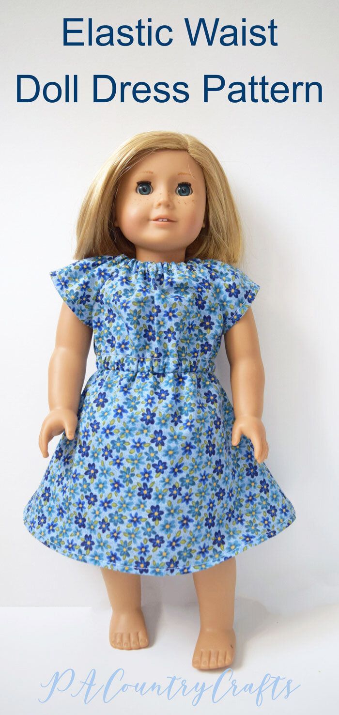 Elastic Waist Doll Dress Pattern and Tutorial — PACountryCrafts -   17 DIY Clothes Dress elastic waist ideas