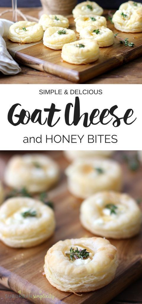 Easy Goat Cheese and Honey Bites | Puff Pastry Goat Cheese Recipe -   17 savory holiday Food ideas