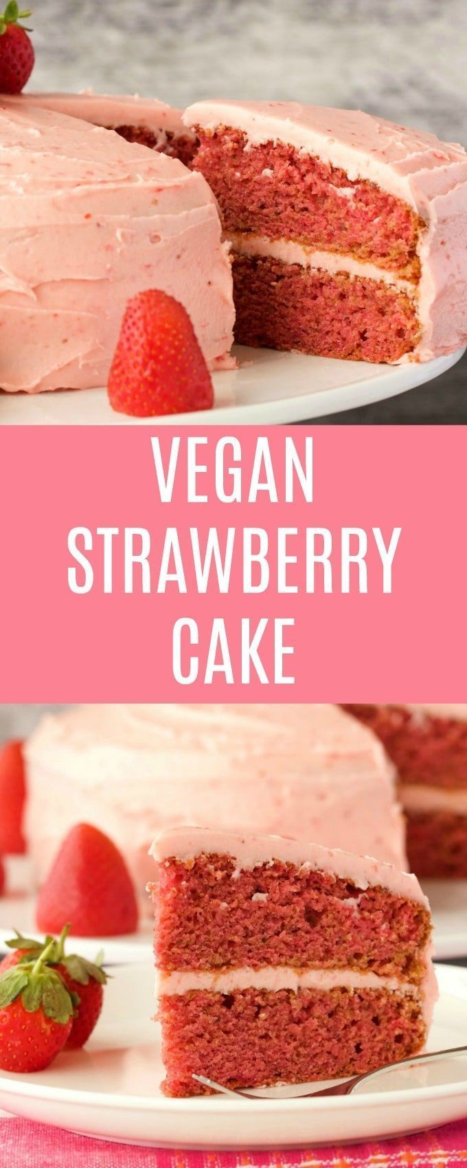 Vegan Strawberry Cake with Strawberry Frosting -   18 cake Pink dairy free ideas