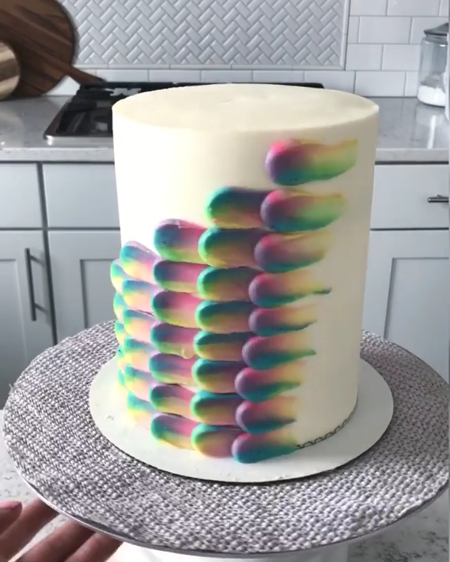 Rainbow cake Icing technique using buttercream icing and edible glitter -   18 cake Pink dairy free ideas