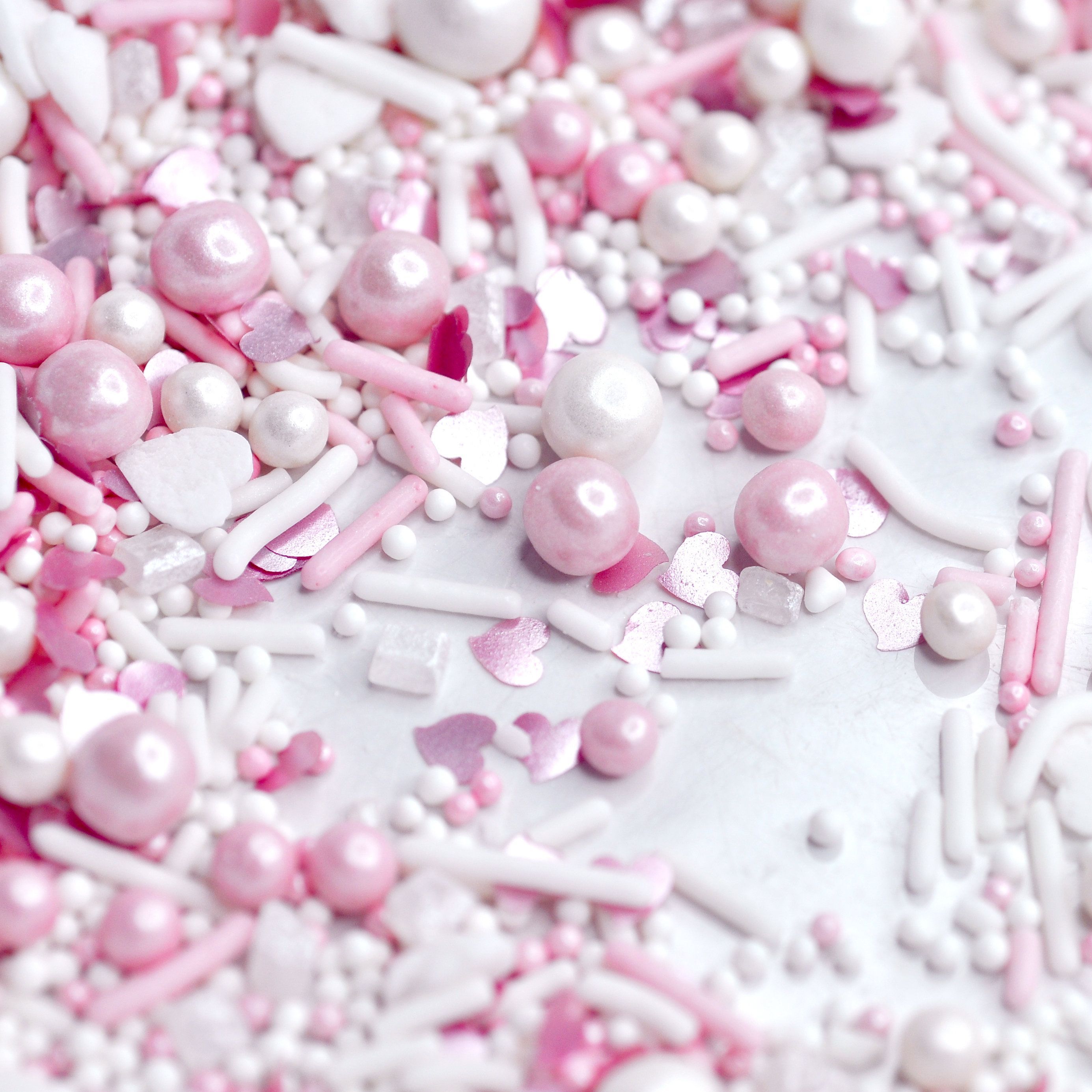 Cotton Candy Kisses Valentines Sprinkles Pink White Heart Mix Edible Cake Sprinkles Suitable for Vegans Gluten Dairy Free Pearls Cupcakes -   18 cake Pink dairy free ideas