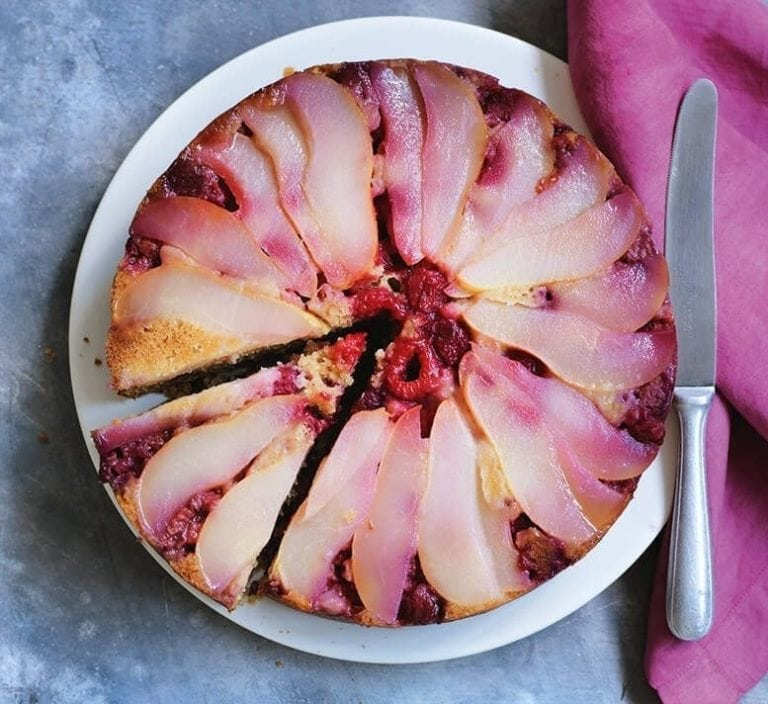 Dairy free pear and raspberry pink upside-down cake -   18 cake Pink dairy free ideas