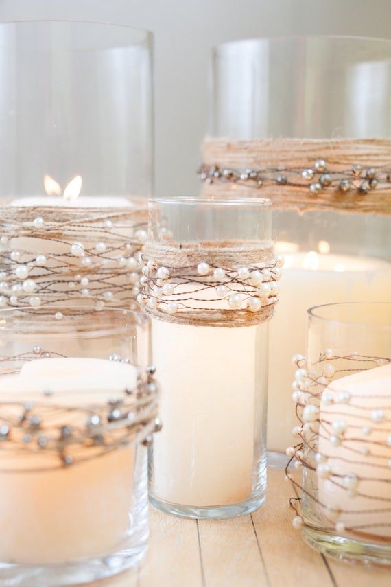 Pearl Beads on Wire Garland | Rustic Wedding | Beach Wedding |  Rustic Wedding Centerpiece -   18 wedding Beach rustic ideas