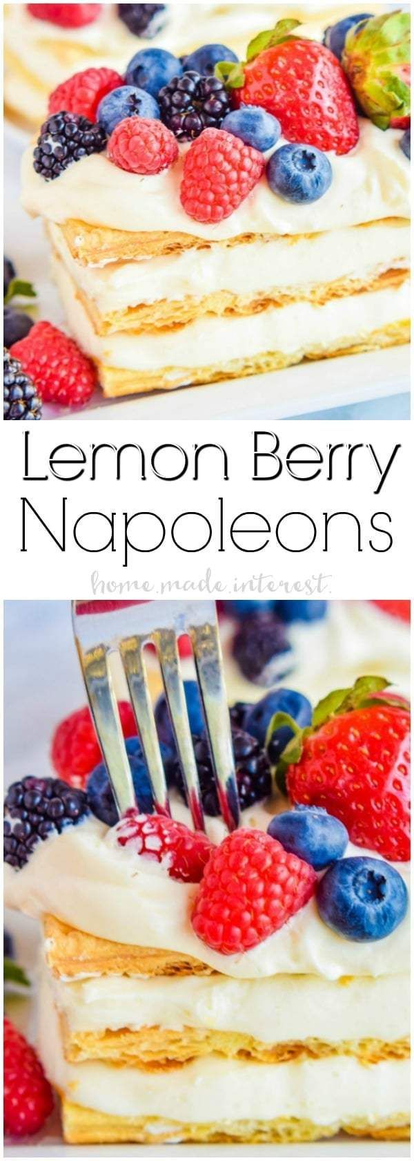 Lemon Berry Napoleon -   20 desserts Fun puff pastries ideas