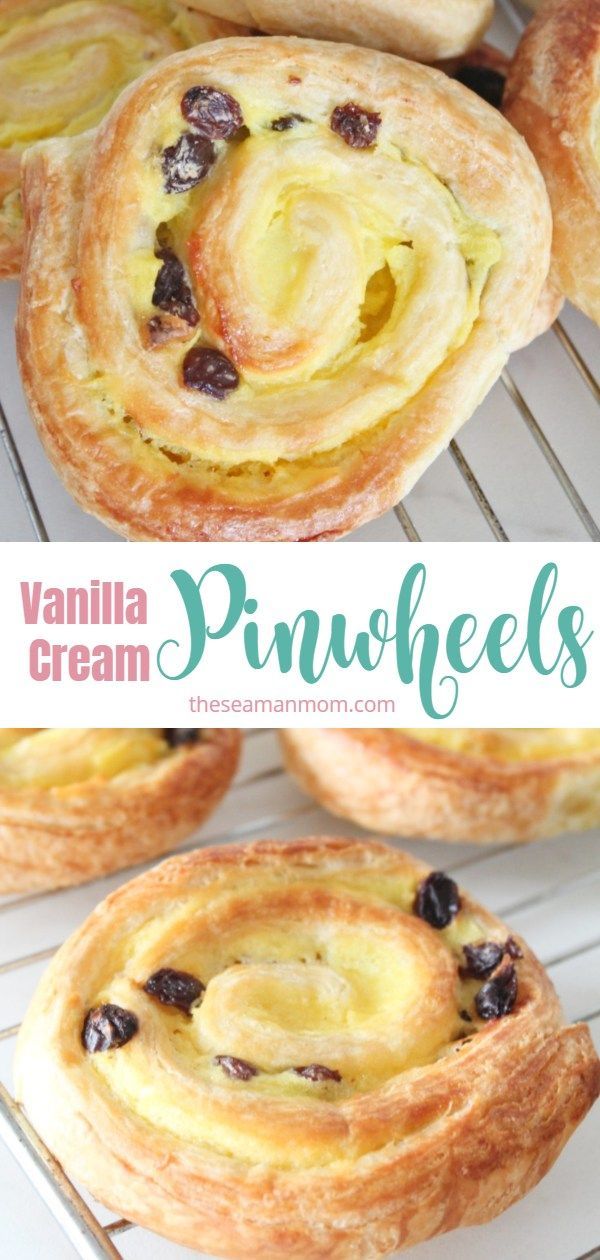 Puff Pastry Pinwheels Filled With Vanilla Cream And Raisins -   20 desserts Fun puff pastries ideas