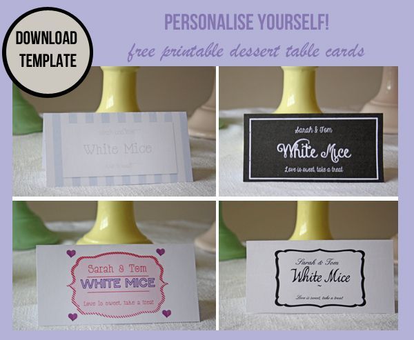 Dessert Table Labels Template – FREE Download Wedding -   20 desserts Table labels ideas