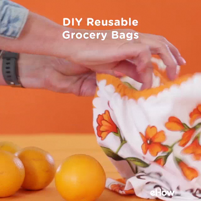 DIY Reusable Grocery & Produce Bag From a Dish Towel -   22 old fabric crafts Videos ideas