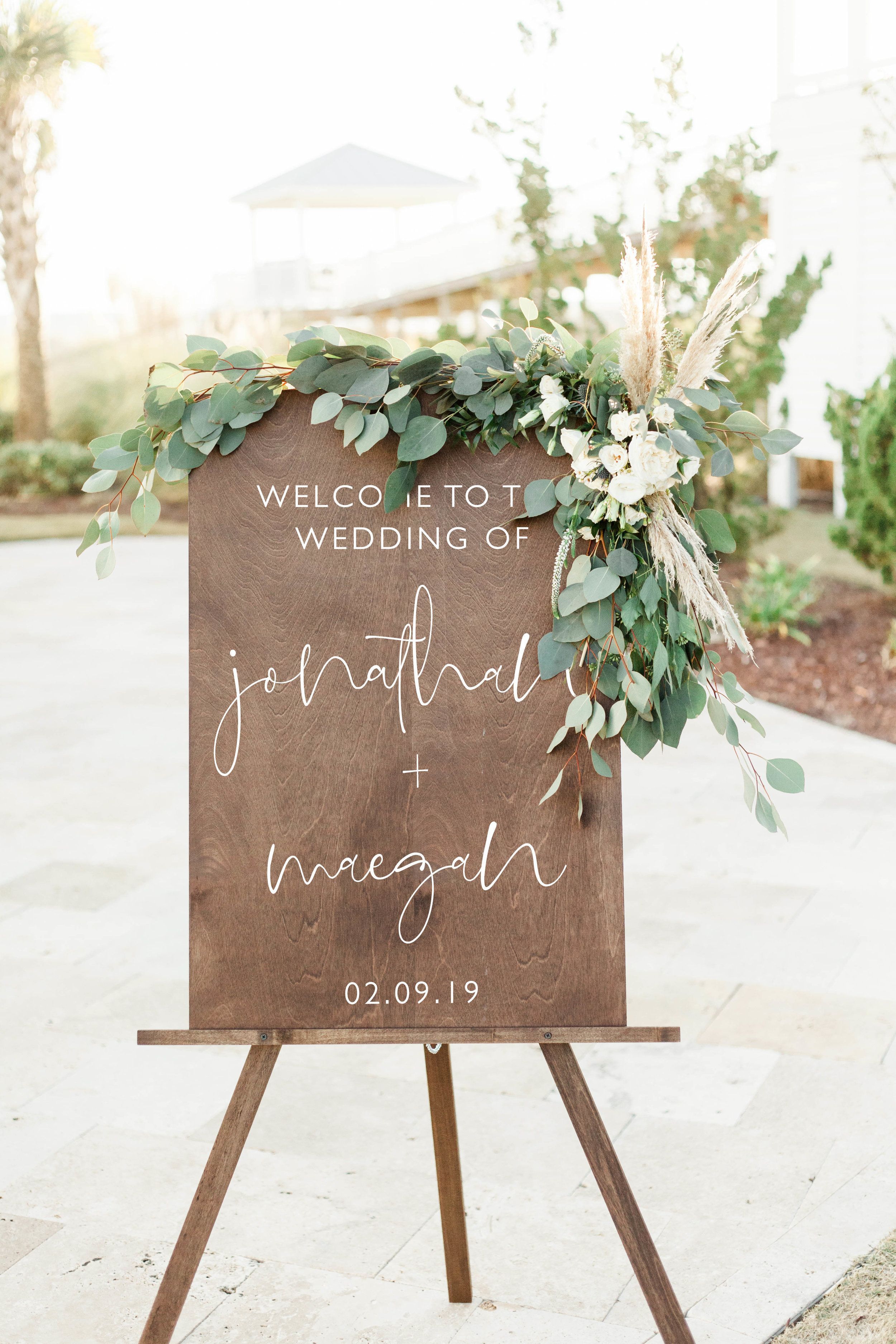 Welcome To The Wedding Sign | Wooden First Names & Date Sign | SS-190 — Sweet Carolina Collective -   25 wedding Signs mr and mrs ideas