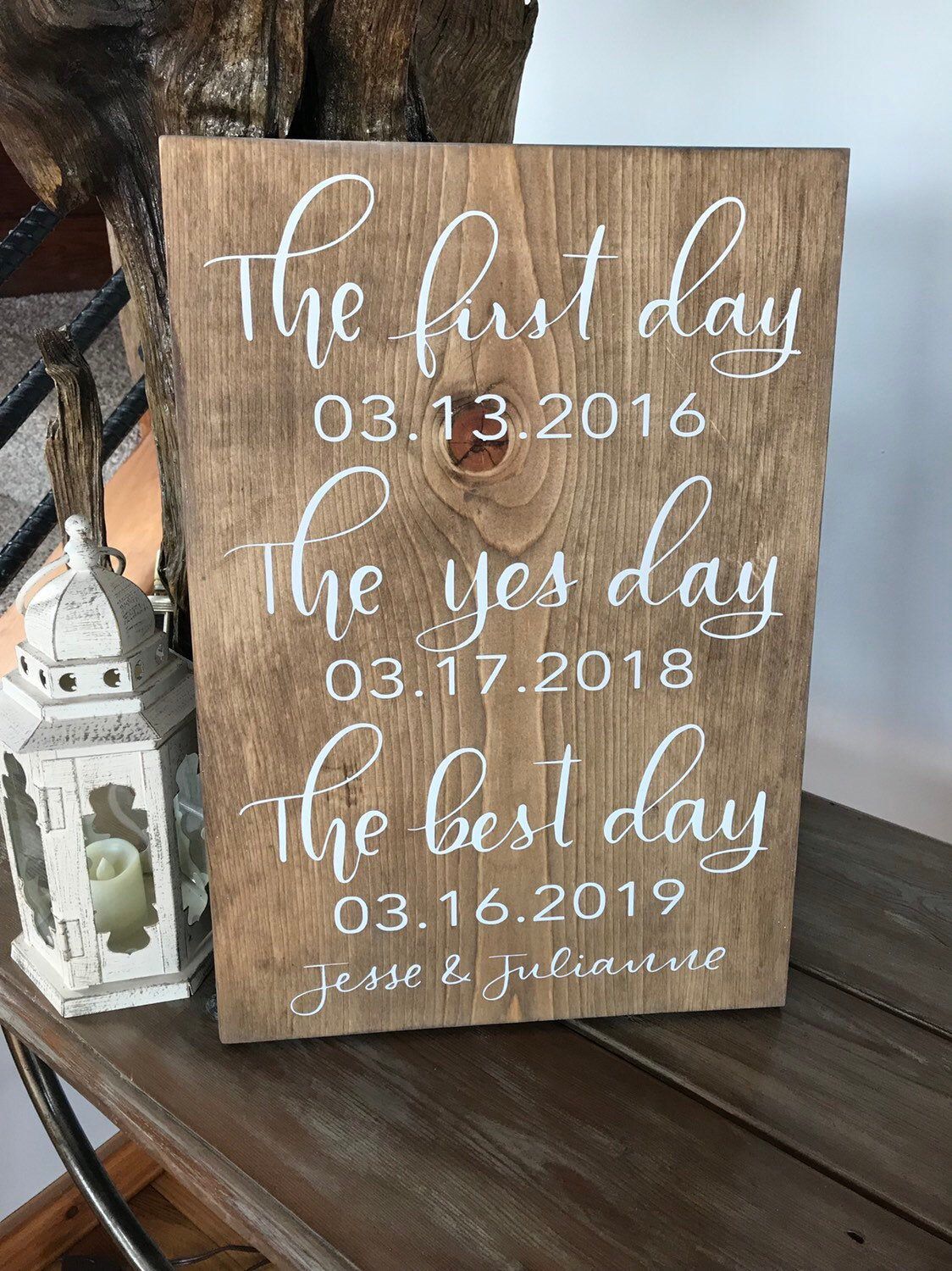 First Day Yes Day Best Day Wedding Sign - Best Dates Wedding Sign - Wedding Gift - Wedding Signs - Wedding Decor - Custom Wedding Sign - -   25 wedding Signs mr and mrs ideas