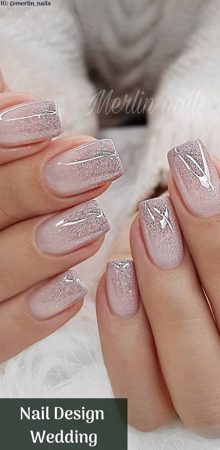 Dise?o de u?as Metalic For Wedding Las u?as son una expresi?n de arte para muchas novias ... - sandy -   9 makeup Wedding nail art ideas