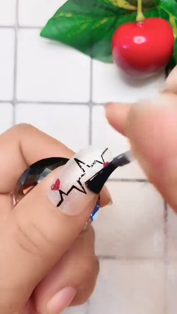 Electrocardiogram Nail Art Video, Nail Art Designs: Easy Hacks for DIY Manicures -   9 makeup Wedding nail art ideas