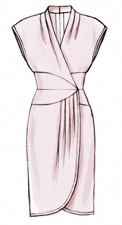McCall's 6986 Pattern Pleated Wrap Dress -   10 dress Fashion drawing ideas