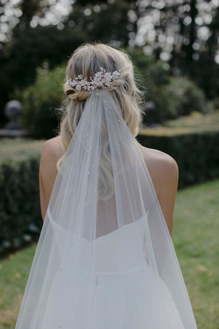 WISTERIA | Floral bridal hair piece, wedding headpiece with blush flowers -   11 hairstyles Wedding with veil ideas