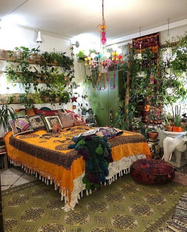 Boho bedroom decor hippie bohemian style plants 32 -   11 plants In Bedroom life ideas