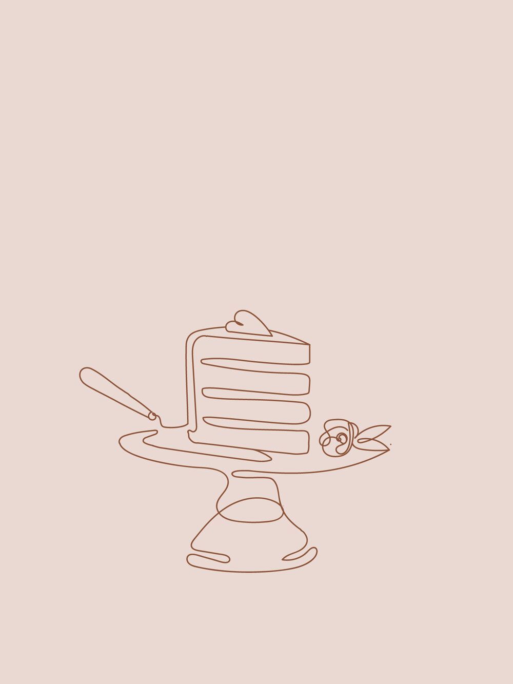 Line Cake Illustration, Cake Slice Illustration, Continuous Line Illustration -   12 cake Illustration line ideas