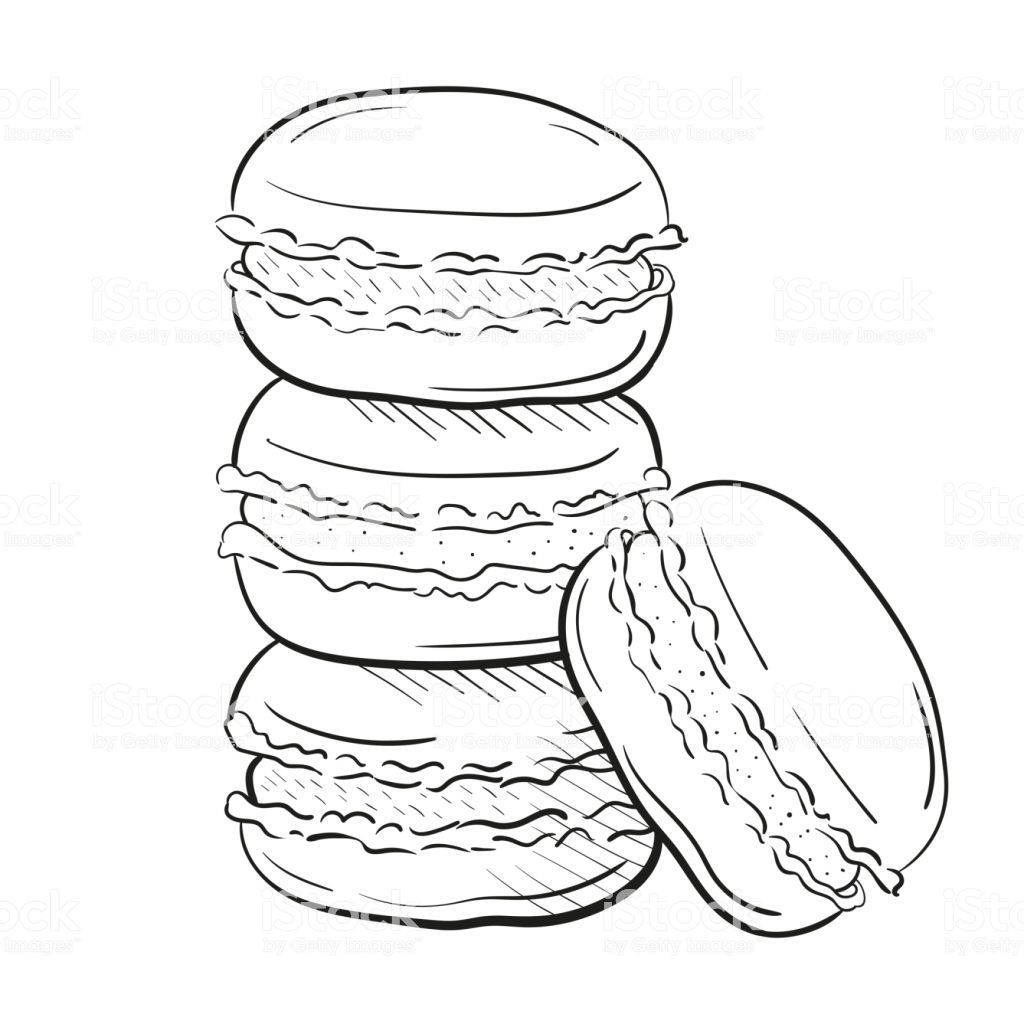 macaroon cakes, vector illustration isolated on white background... -   12 cake Illustration line ideas