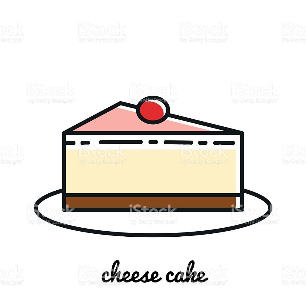 Line art cheese cake icon. Isolated vector illustrations. Infographic... -   12 cake Illustration line ideas