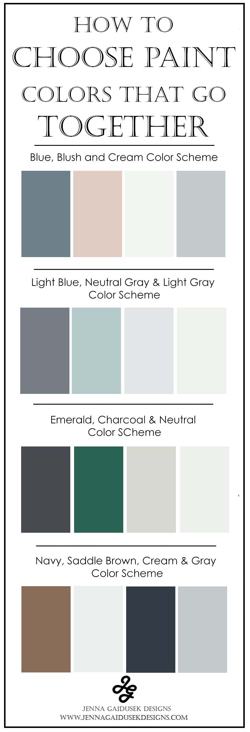 How to Choose Paint Colors That Go Together  — Jenna Gaidusek Designs -   12 room decor For Men paint colours ideas