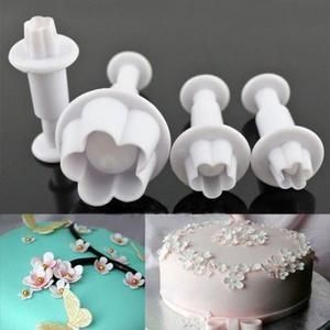 4 Pcs DIY Flower Cake Fondant -   13 cake Fondant decorating ideas