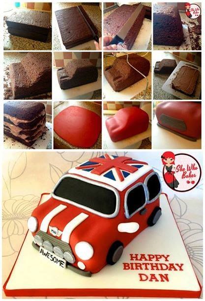Car Cake Tutorial! (Mini Cooper) -   13 cake Mini cooper ideas