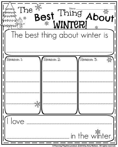 First Grade Writing Prompts for Winter - Planning Playtime -   13 holiday School writing prompts ideas