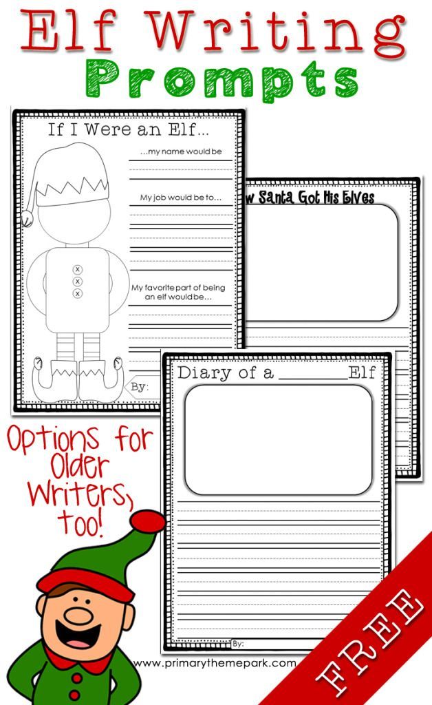 Elf Writing Prompts and Ideas - Primary Theme Park -   13 holiday School writing prompts ideas