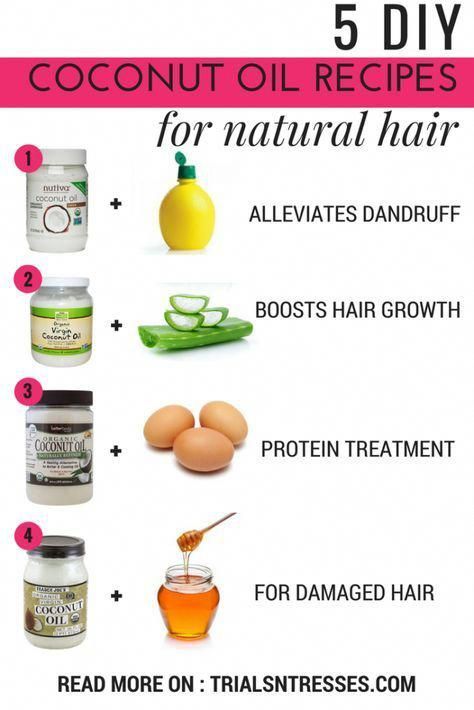 5 DIY Coconut Oil Recipes For Natural Hair - Trials N Tresses -   14 healthy hair DIY ideas