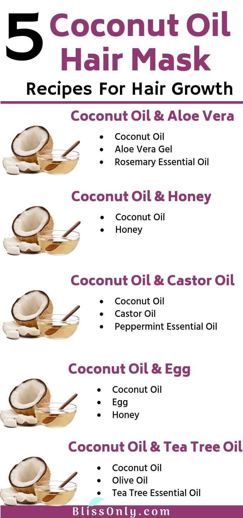 5 Best Coconut Oil Hair Mask For Hair Growth - BlissOnly -   14 healthy hair DIY ideas