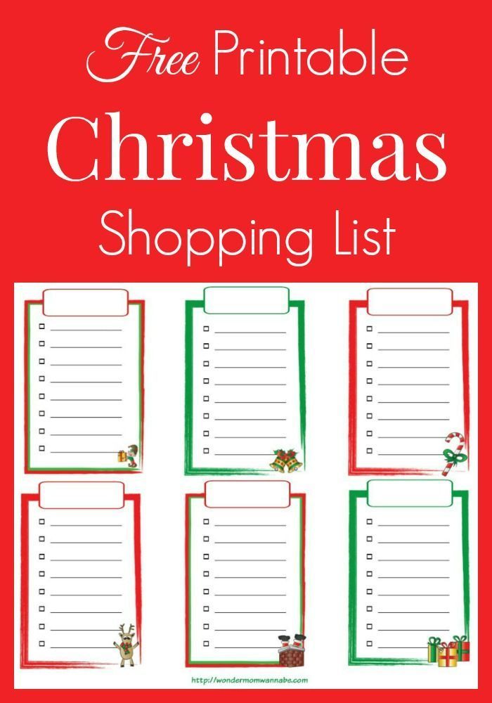 Free Printable Christmas Shopping List -   14 holiday shops ideas