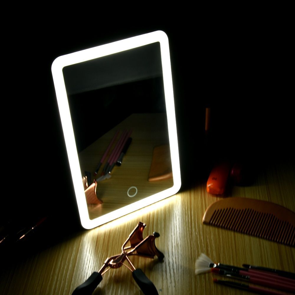 Lighted Makeup Mirror Travel Vanity Mirror with Lights USB Charging Light Table Cosmetic Mirror with -   14 makeup Light table ideas